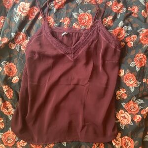 Old Navy Burgundy Lace-Trim Slip Cami